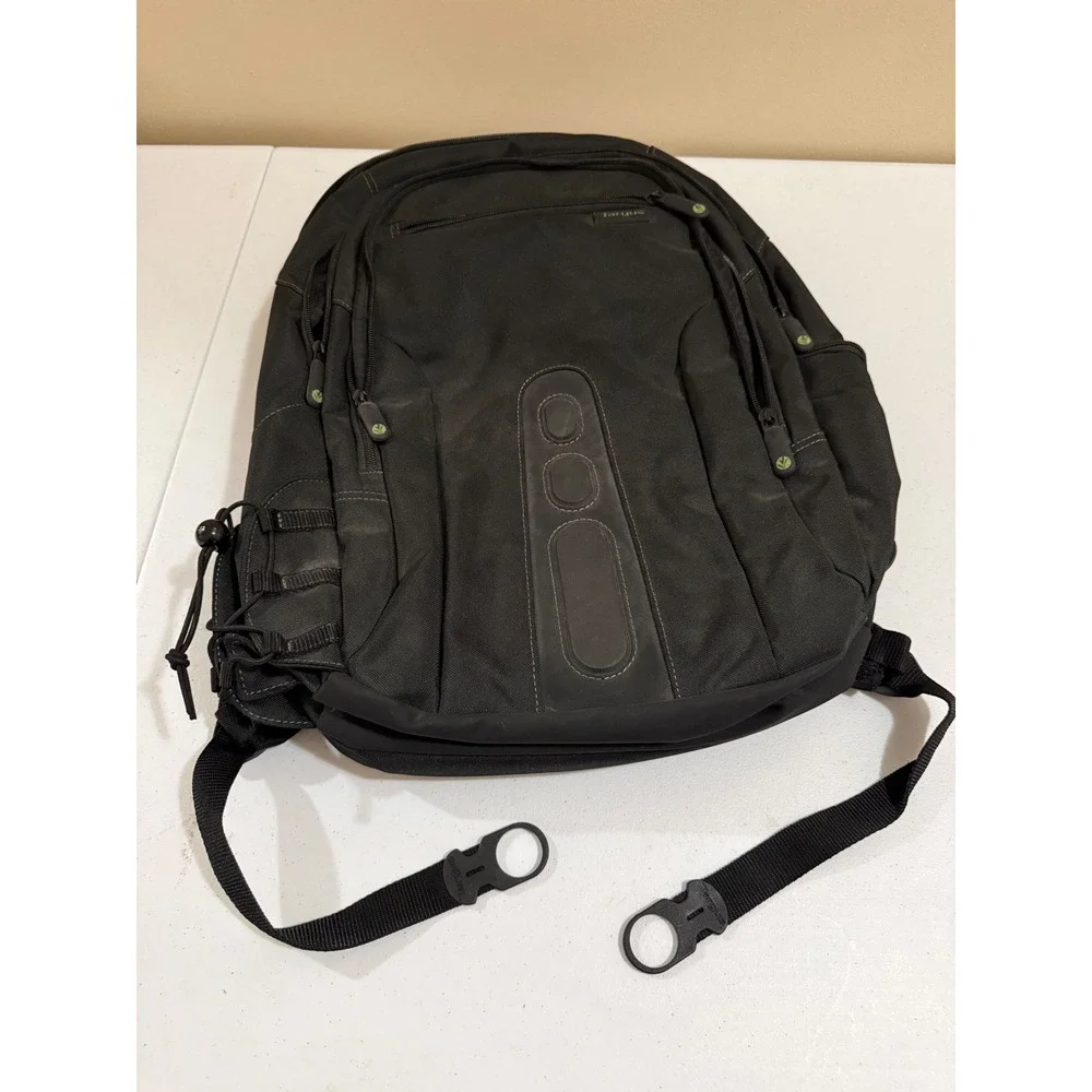 Targus EcoSmart Spruce Laptop Backpack Black Green TBB013US Recycled Materials